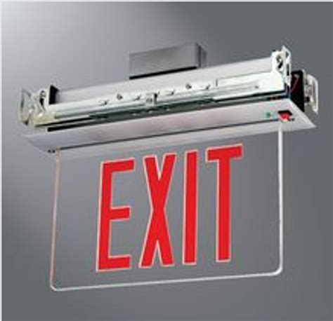 Nycelr R 2 Recessed Ceiling Mount Edge Lit Exit Signs Double Sided