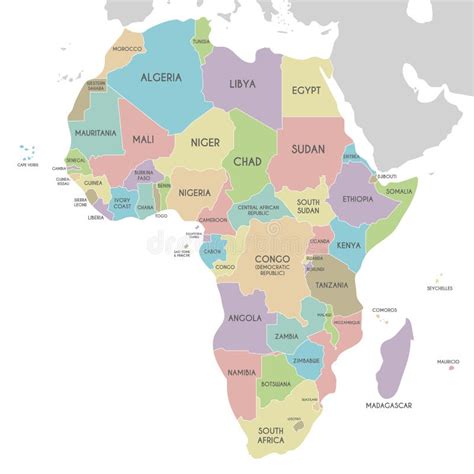 Mapa Politico De Africa Ilustracion Del Vector Ilustracion De Murales Images