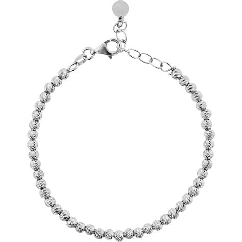 Sterling Silver Diamond Cut Bead Adjustable Bracelet Silver Bracelets