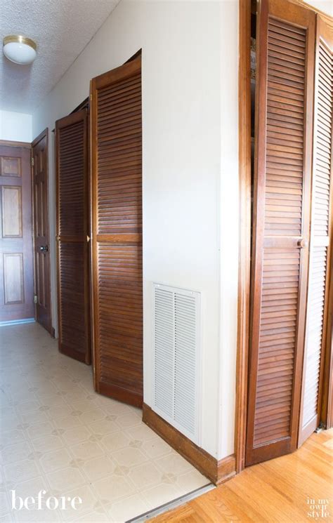 How To Paint Over Stained Louvered Doors Closet Door Redo Closet