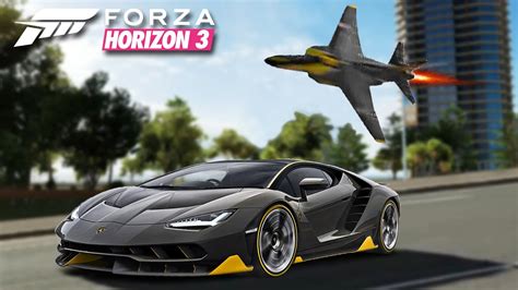 Fighter Jet Vs Lamborghini Centenario Forza Horizon 3 28 Youtube
