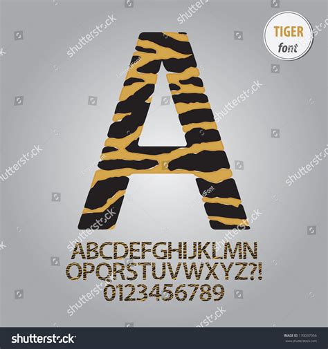 Tiger Skin Alphabet Digit Vector Stock Vector Royalty Free