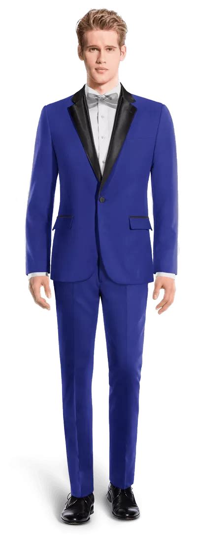 Blue & black Tuxedo $449 | Hockerty | Black tuxedo, Custom dress shirts, Tuxedo