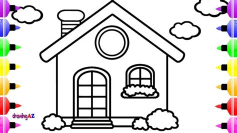 Learn colours how to color a house for kids house drawing for children house coloring pages for kidswelcome to another fun youtube kids rainbow coloring. How to Draw Cute House for Kids Art Colour for Children ...