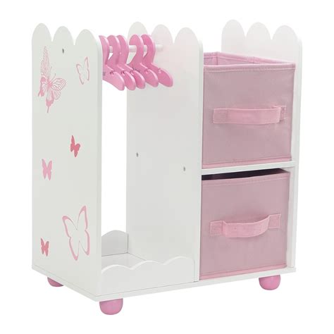 Emily Rose 18 Inch Doll Clothes Storage Closet Open Wardrobe 18 Doll