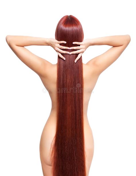 Donna Nuda Con Capelli Rossi Lunghi Fotografia Stock Immagine Di