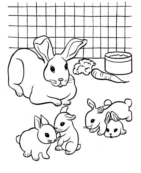 This rabbit would look adorable in a light yet bold blue. Free Printable Rabbit Coloring Pages For Kids