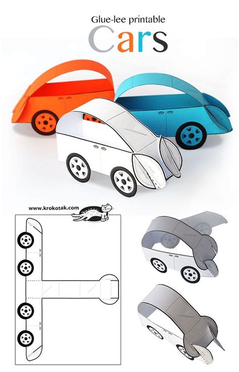 Paper Printable Cars Paper Crafts For Kids Paper Toys Activities