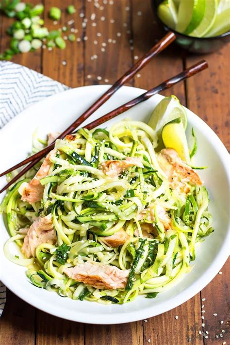 Find healthy, delicious noodle recipes, from the food and nutrition experts at eatingwell. Asian Cold Zucchini Noodle Salad Recipe With Salmon | This ...