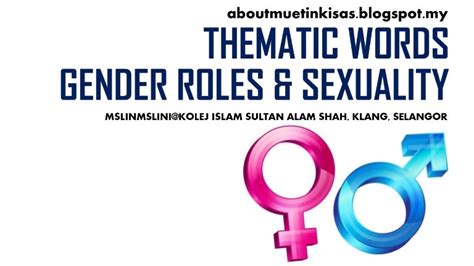Thematic Words On Gender Roles And Sexuality