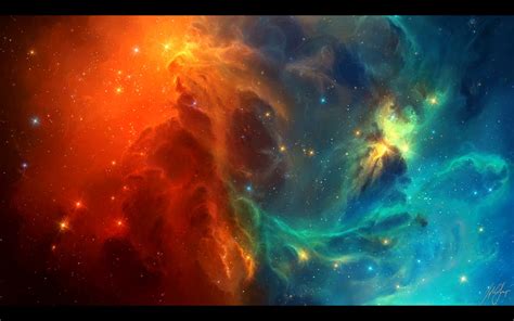 Wallpaper Digital Art Galaxy Stars Space Art Nebula Atmosphere