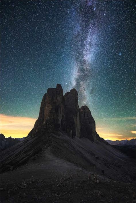 ‘milky Way Over The Three Peaks Dolomites By Matthias Köstler As A