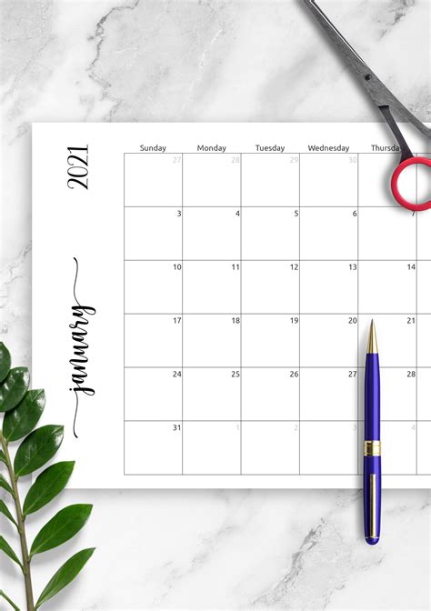 Printable Monthly Calendar Pdf Calendar Templates Printable Blank