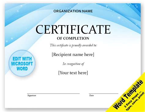 Downloadable Certificate Templates For Microsoft Word Best Business