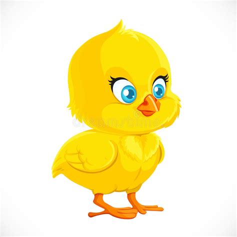 Cute Little Yellow Cartoon Chicken Stock Vector