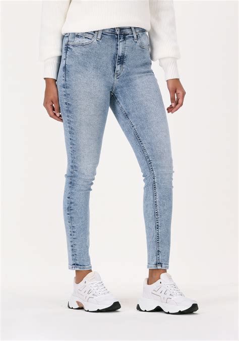 Lichtblauwe Calvin Klein Skinny Jeans High Rise Skinny Ankle Omoda