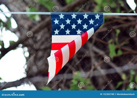 Bandera Simplificada Con Colores Americanos Con Las Rayas Rojas Y Las