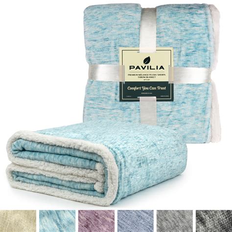 Pavilia Melange Sherpa Fleece Blanket Twin Size Super Soft