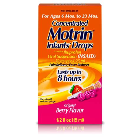 Infants Motrin Concentrated Drops Fever Reducer Ibuprofen Berry