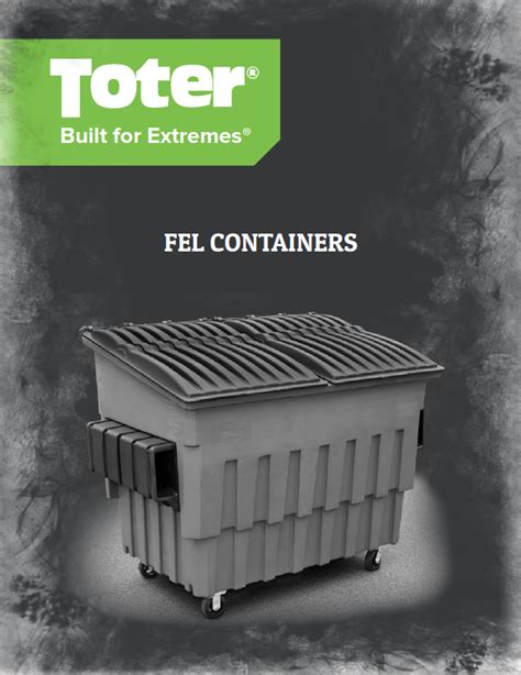 Plastic Front End Load Containers Fels Toter Llc