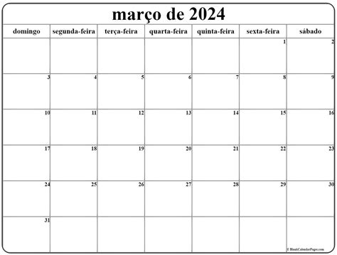 Março De 2022 Calendario Grátis Em Português Calendario Março