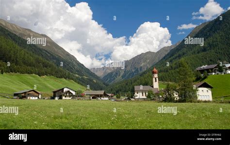 Picturesque Tyrolean Village Of Niederthai In Summer Austria Stock