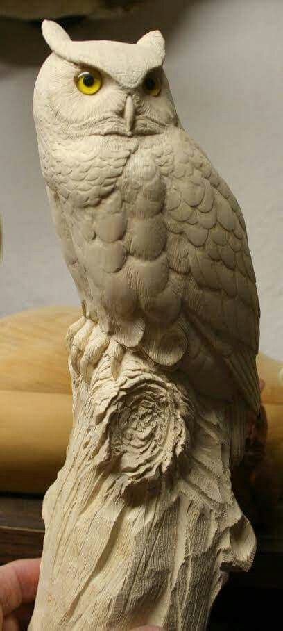 Wood Carving Art Owl Carving Wood Sculpture