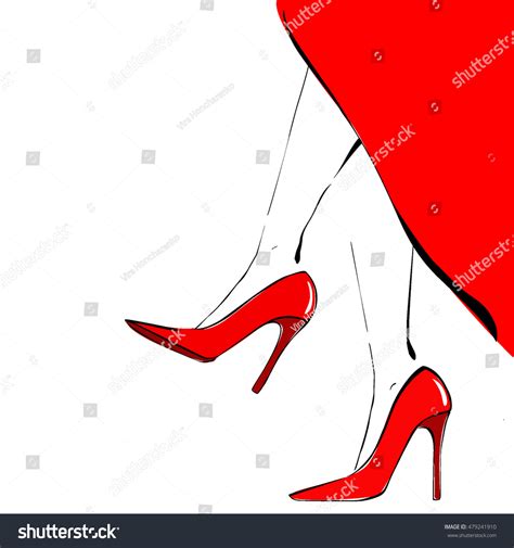 female feet in high heeled shoes draft plan for royalty free stock vector 479241910