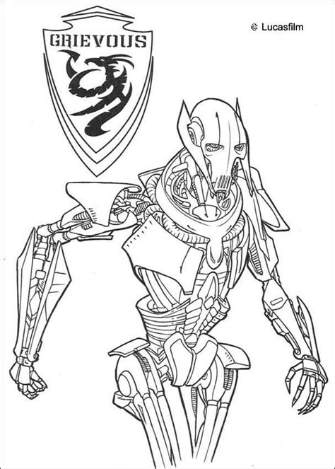 Star wars general grievous sixth scale figure by sideshow collectibles. General Grievous coloring page | Star wars coloring book ...