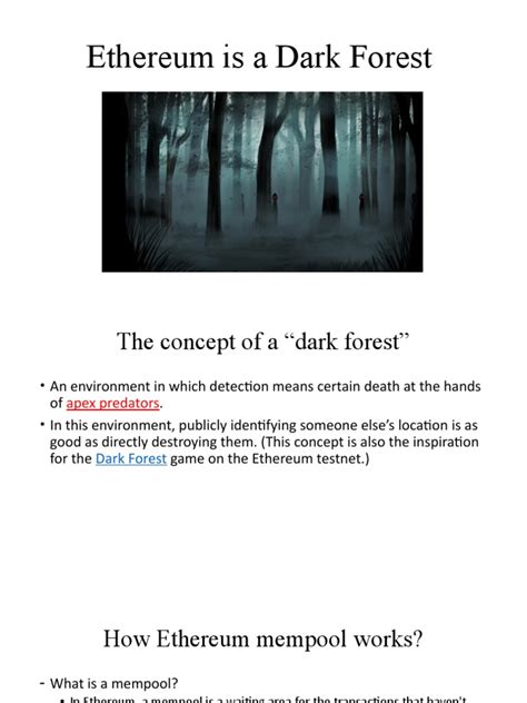 Ethereum Is A Dark Forest Pdf Market Economics Computer Security