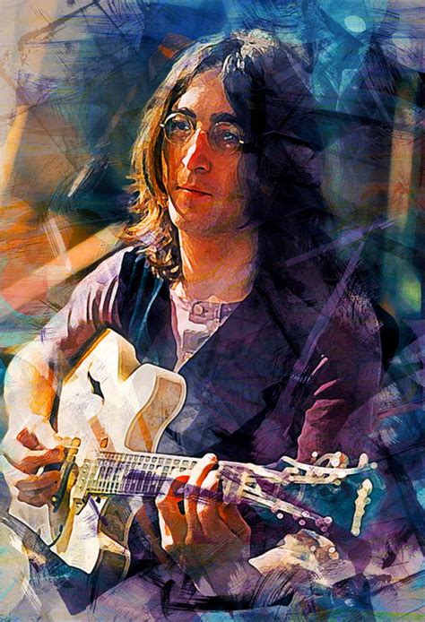 John Lennon The Beatles Poster Canvas Print Wooden Hanging