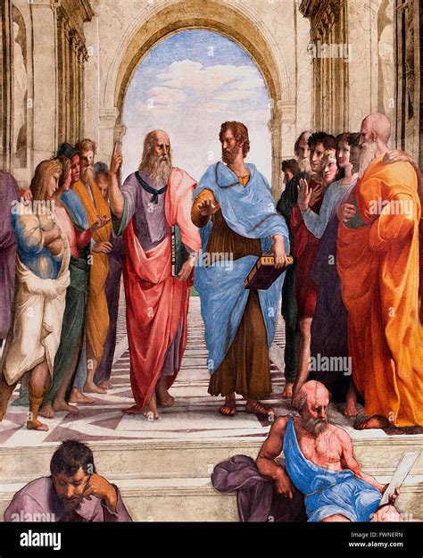 Plato On The Left And Aristotle The School Of Athens Scuola Di Atene
