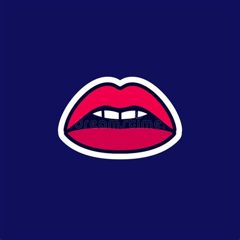 Pout Lips Female Beautiful Open Mouth Sticker In The Cartoon Style