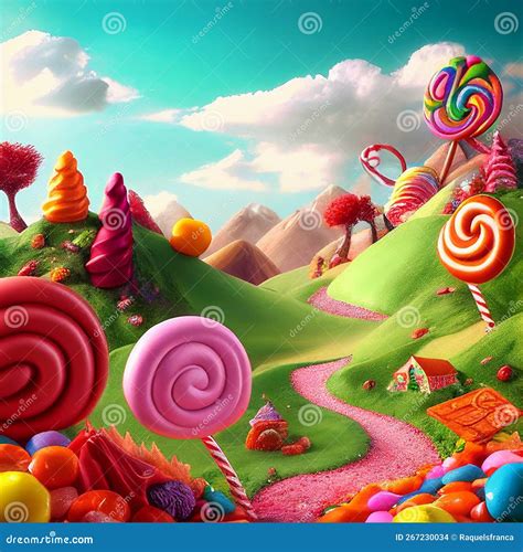 Candy Land Fantasy Landscape Stock Illustration Illustration Of