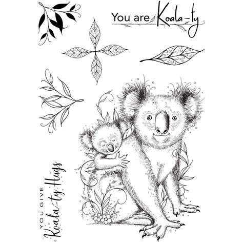 Pink Ink Designs Koala Ty Hugs A5 Clear Stamp Set