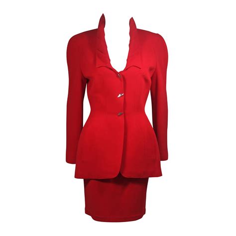 Thierry Mugler Red Skirt Suit Circa 1991 For Sale At 1stdibs