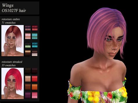 Female Hair Recolor Retexture Wings Os1027 By Honeyssims4 At Tsr Sims