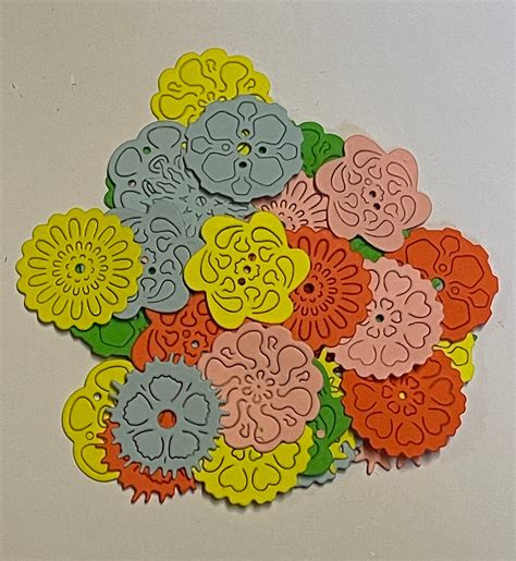 Variety Of Flower Die Cuts Pack Of 45 Card Making Etsy