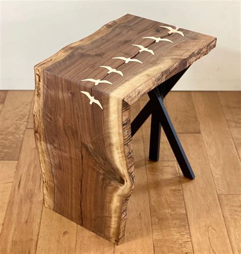 Black Walnut Live Edge Waterfall End Table - Side Table - Accent Table