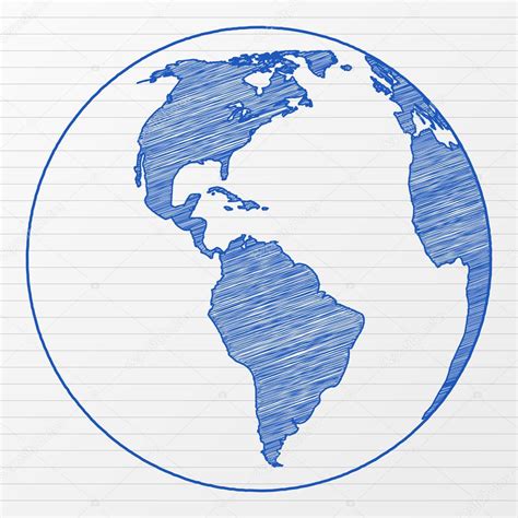Drawing world globe — Stock Vector © julydfg #7316406