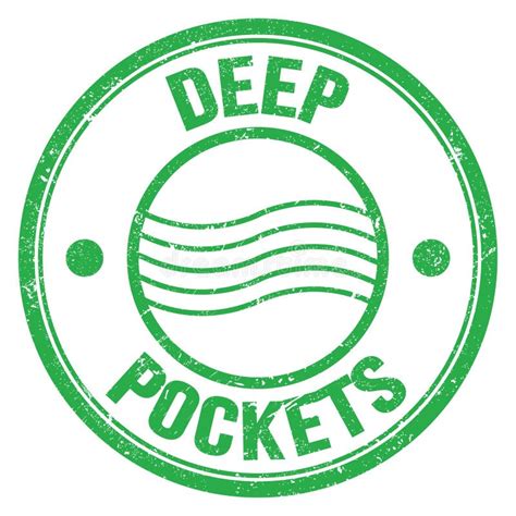 Deep Pockets Text On Green Round Postal Stamp Sign Stock Illustration