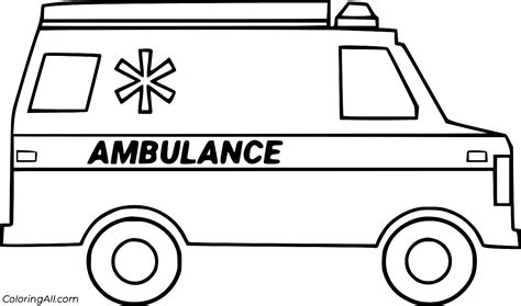 Simple Ambulance Coloring Page Coloringall