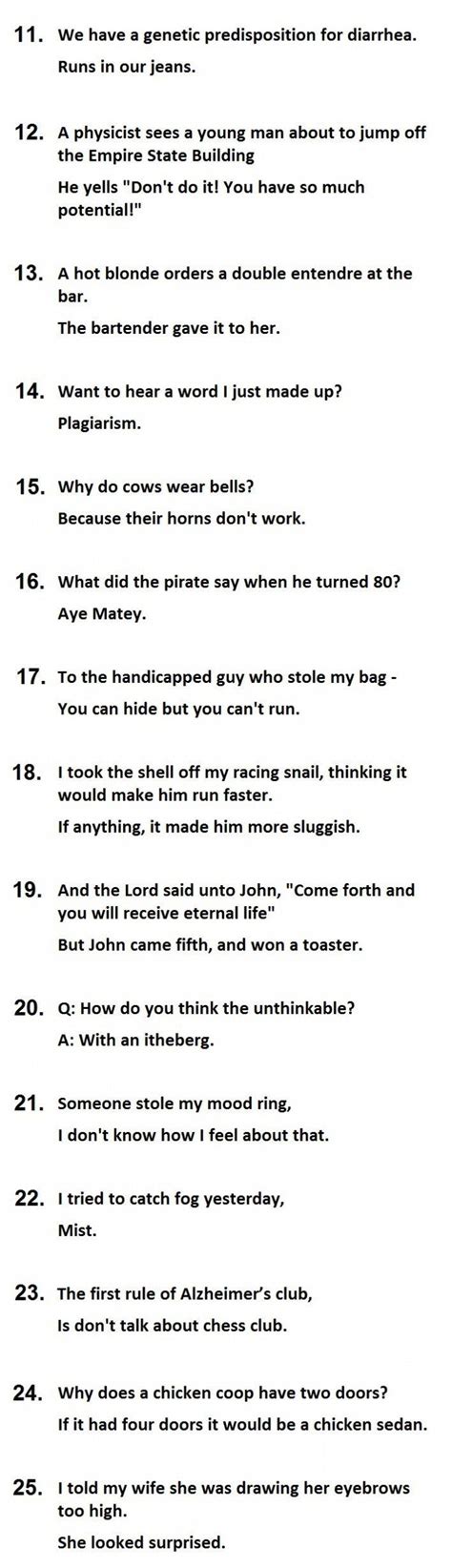 Like funny jokes, photos and videos? The 25 Best Two-Line Jokes Ever. #15 Is Priceless. | Funny ...