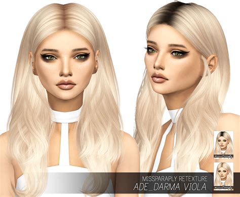 Ts4 Adedarma Viola Solids And Dark Roots Sims Hair Sims 4 Sims 4