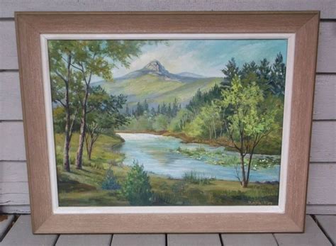 Vintage Mountain Landscape Oil On Board Signed Rh Phillips Art