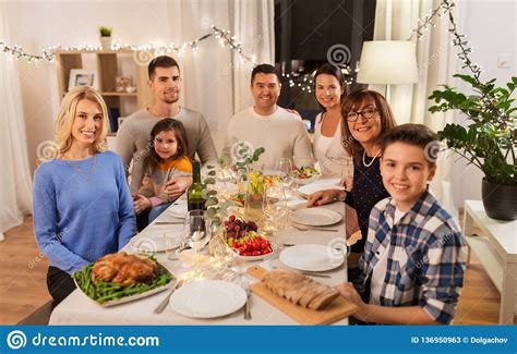 The romanian uranium mystery : Happy Family Having Dinner Party At Home Stock Image ...