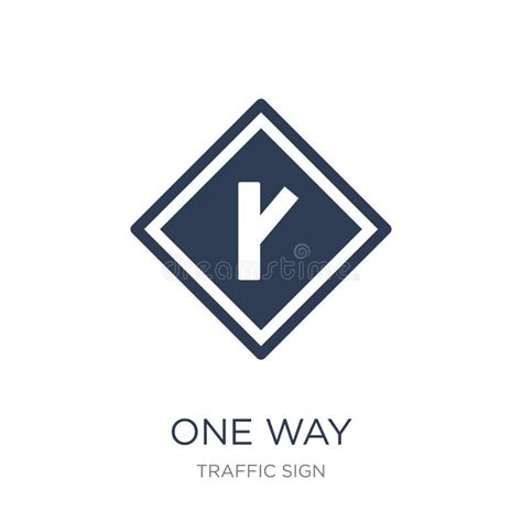 One Way Sign Icon Trendy Flat Vector One Way Sign Icon On White Stock