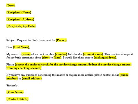 I am authorizing to debit charges from the account for statement issuance (if any). Request Letter for Bank Statement (Format & Sample)