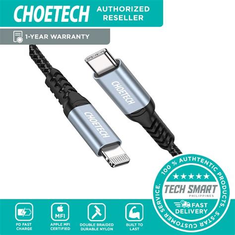 Choetech Usb C To Lightning Cable 4ft Apple Mfi Certified Nylon