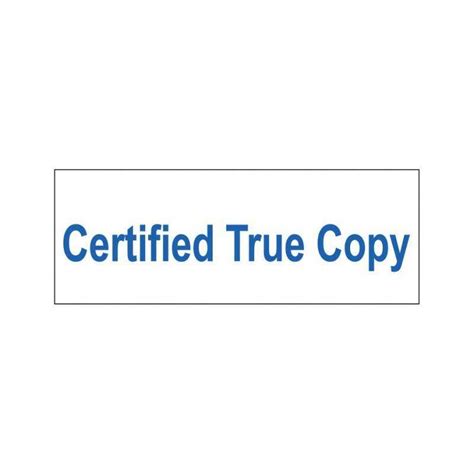 Certified True Copy Stock Stamp Os 9 38x14mm